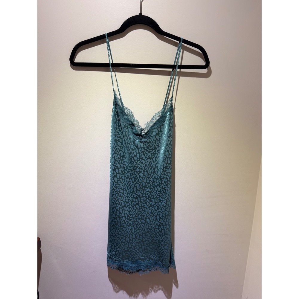 In Bloom by Jonquil Womens S Leopard Jacquard Satin Chemise Lace Slip Dress